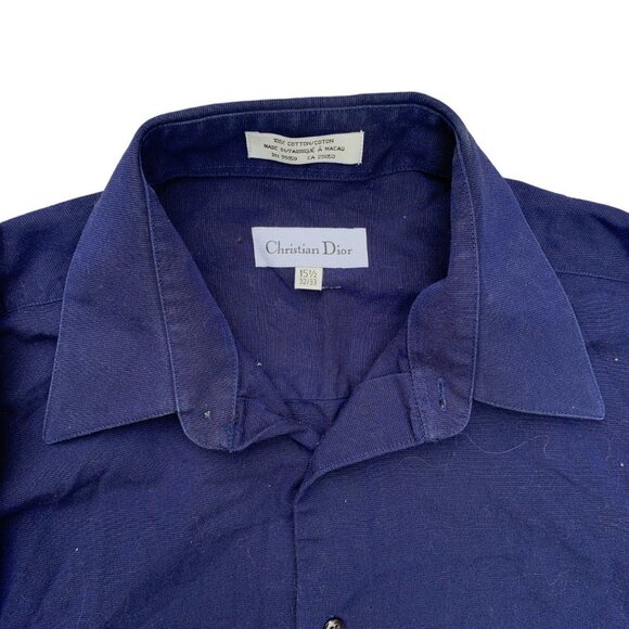 Vintage 100% Cotton Christian Dior Button Up Shirt 15.5 32/33 - Picture 11 of 15